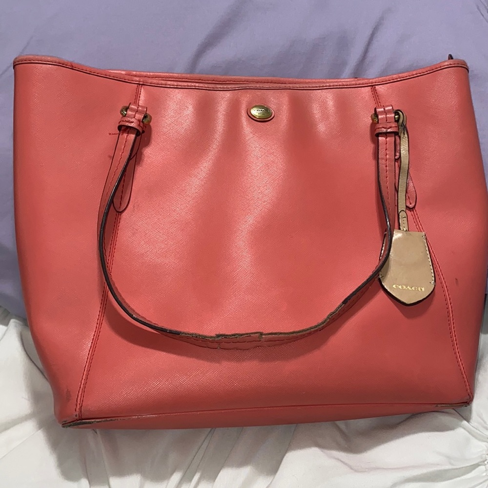 Coral coach bag